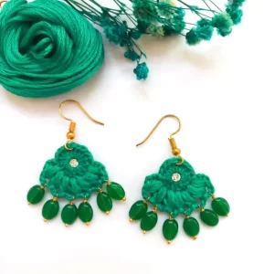 Chandbali handmade crochet earring 1