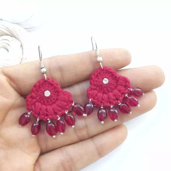 Chandbali handmade crochet earring 3