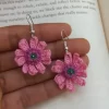 Daisy handmade crochet earrings 1