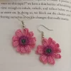 Daisy handmade crochet earrings