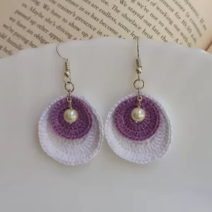 Double circle handmade crochet earrings