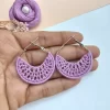 Half circle hoop handmade crochet earring 2