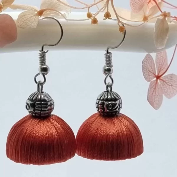 Handmade silk thread jumka earring 1