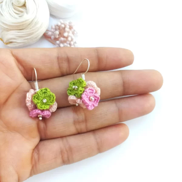 Micro handmade crochet earrings 1