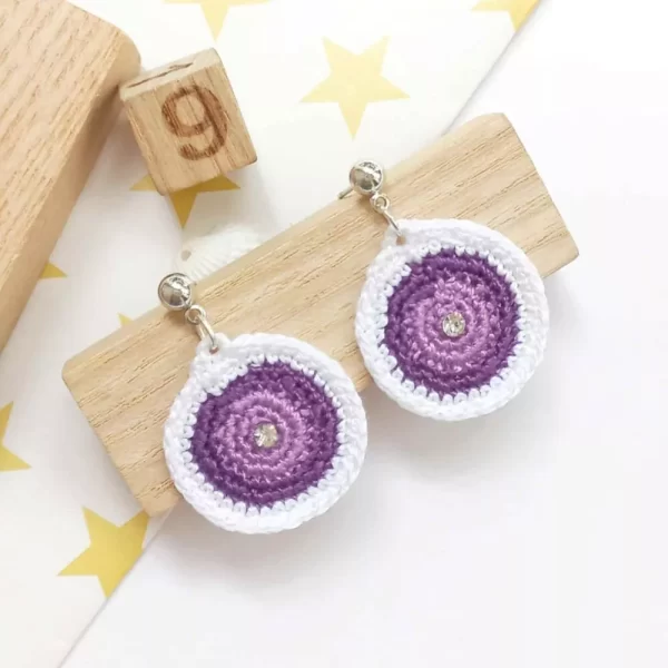 Multi color handmade crochet earring