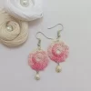 Pearl handmade crochet earrings