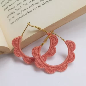 Scallop handmade crochet earrings