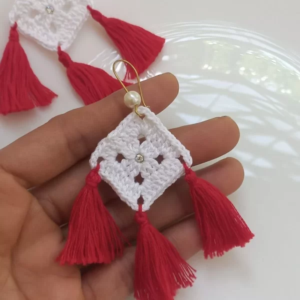 Tassel handmade crochet earrings 1