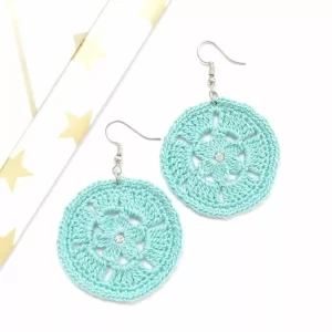 Wheel handmade crochet earring