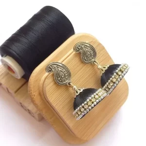 Handmade silk thread mango stud jumka earring