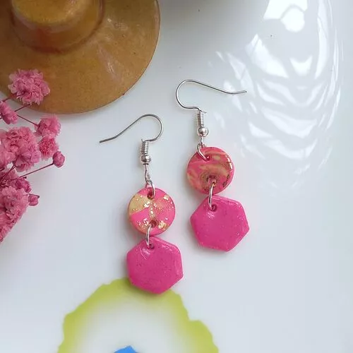 Handmade dangling polymer clay earrings1