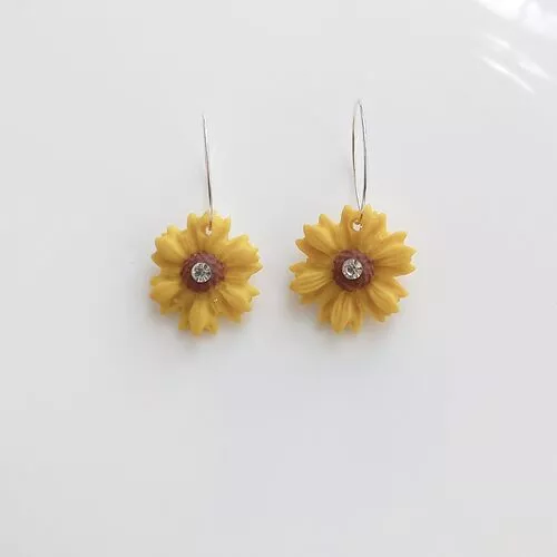 Handmade flower polymer clay earrings 3