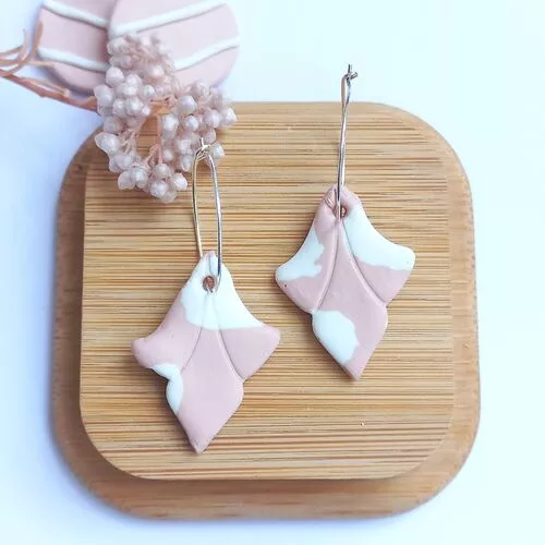 Handmade petal polymer clay earrings