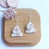 Handmade triangle and circle polymer clay earrings