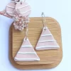 Handmade triangle polymer clay earrings