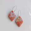 Handmade diamond polymer clay earrings2