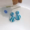 Handmade skyblue polymer clay earrings