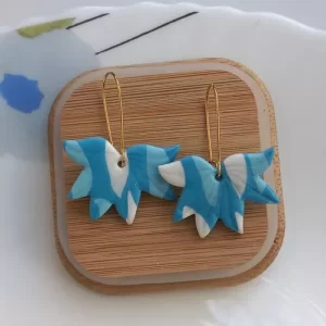 Handmade skyblue polymer clay earrings2