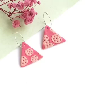 Handmade triangle polymer clay earrings3