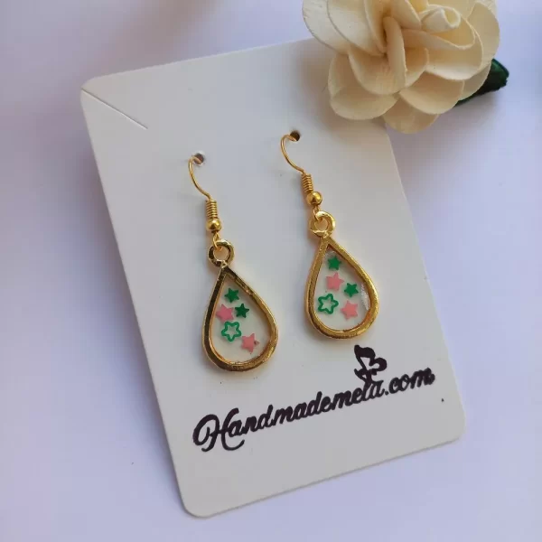 Handmade drop resin earrings