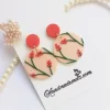 Handmade floral polymer clay earrings