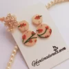 Handmade floral polymer clay earrings2