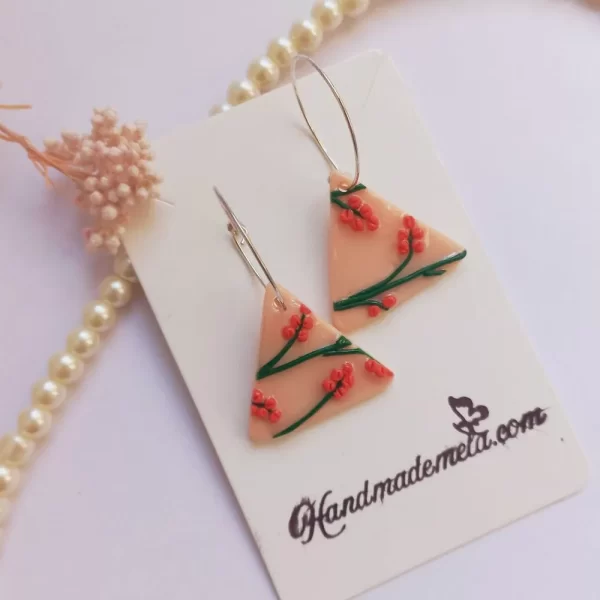 Handmade floral polymer clay earrings3