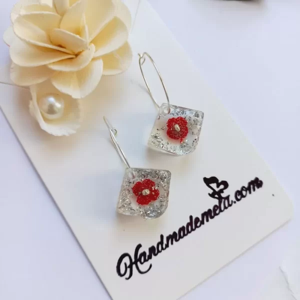 Handmade flower resin earrings