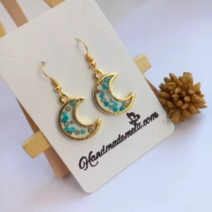 Handmade halfmoon resin earrings