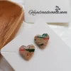 Handmade heart polymer clay earrings