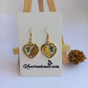 Handmade heart resin earrings