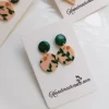 Handmade leafy polymer clay earrings2