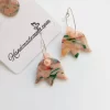 Handmade lotus polymer clay earrings2