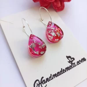 Handmade rain drop resin earrings1