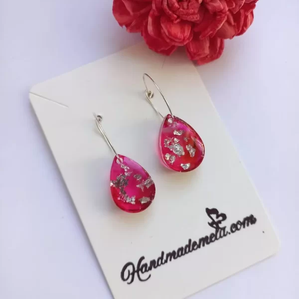 Handmade rain drop resin earrings2