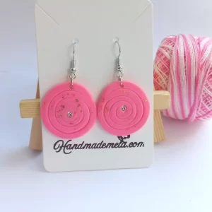 Handmade spiral polymer clay earrings