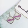 Handmade square resin earrings1