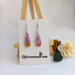 Handmade water drop resin earrings